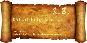 Kállai Brigitta névjegykártya